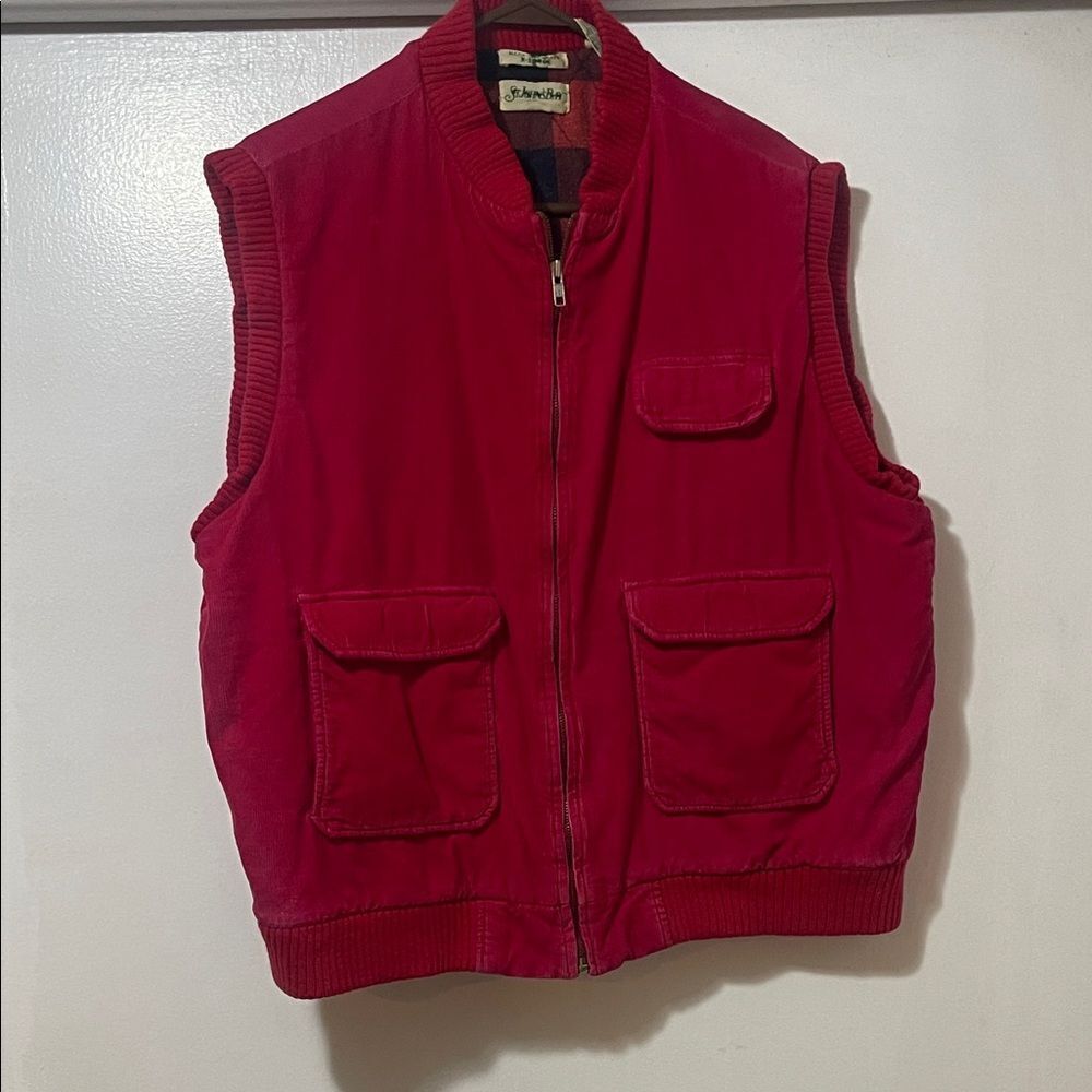 Vintage St. John’s Bay Crimson Zip-Up Vest extra large